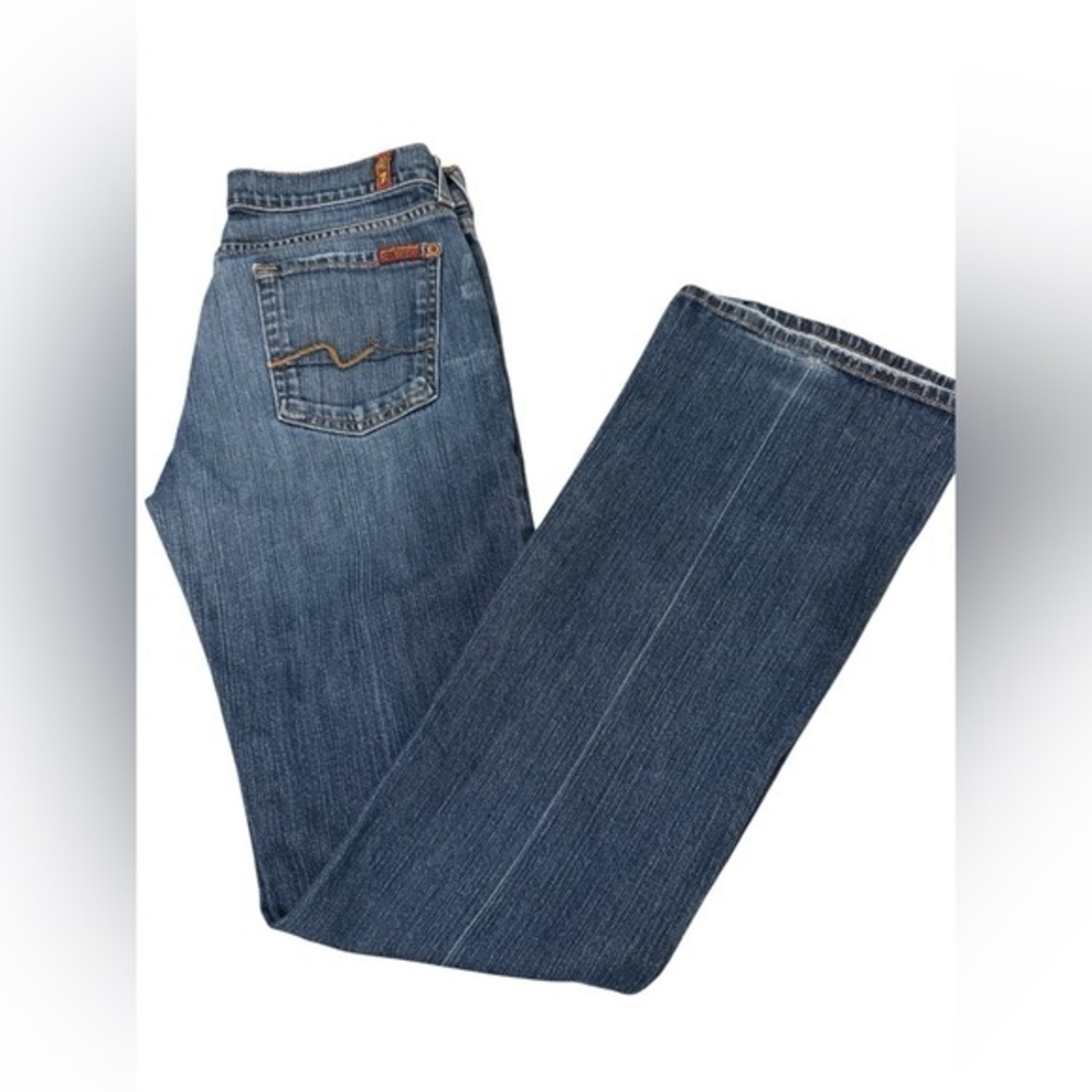 7 For All Mankind Bootcut Jeans Womens Size 30 Dark Wash EUC Low Rise